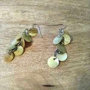 NB Genuine died shell boho vibe earrings mermaid scale style